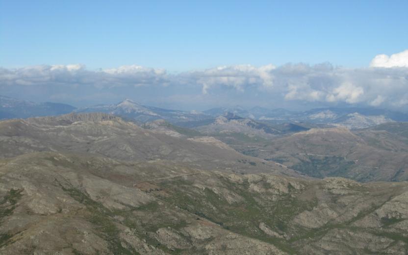 Veduta panoramica dal sentiero Arcu Artilai - Bruncu Spina
