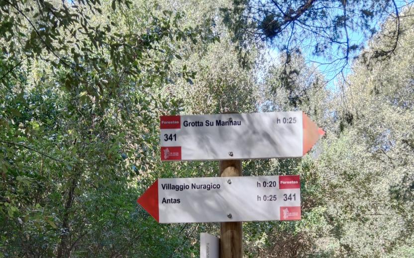 Frecce di Arcu su Mannau, lungo il sentiero D-341