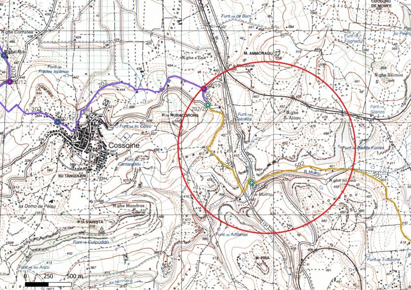 Interruzione sentiero del Mejlogu G-502