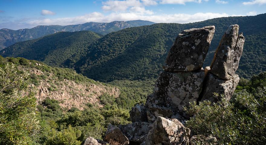 La zona del sentiero vista dalle creste