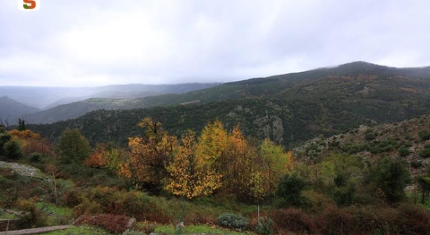Aritzo, paesaggio autunnale in prossimità della chiesa di Santa Maria Aritzo, paesaggio autunnale in prossimità della chiesa di Santa Maria