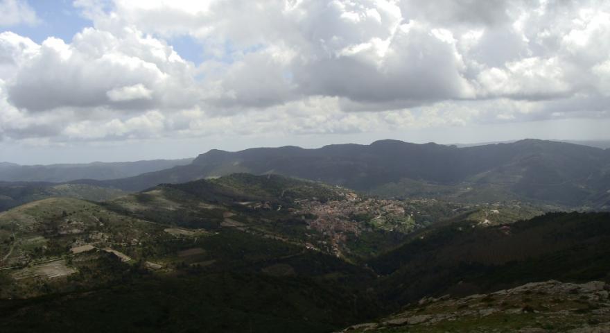 Veduta di Seui dalla vedetta di Su Stendardu