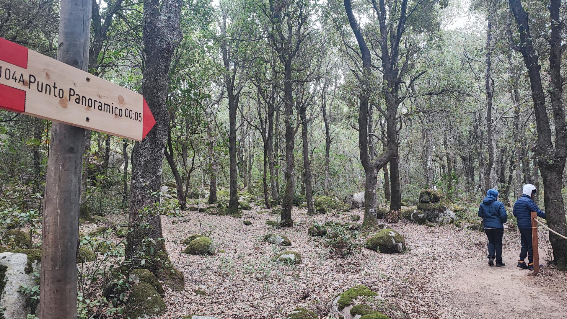 punto panoramico, segnavia alla diramazione