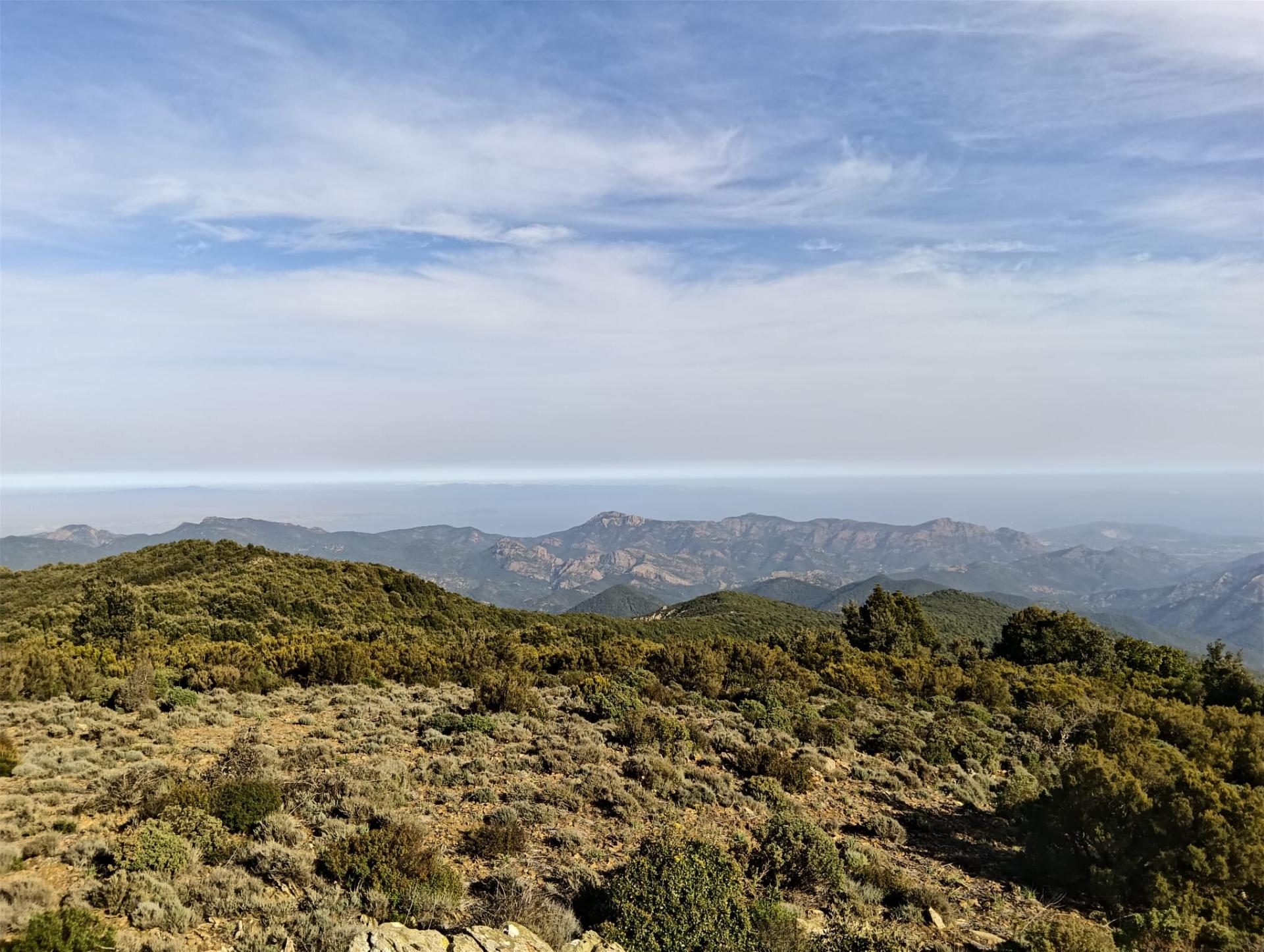 Panorama verso il mare da Monte Maxia