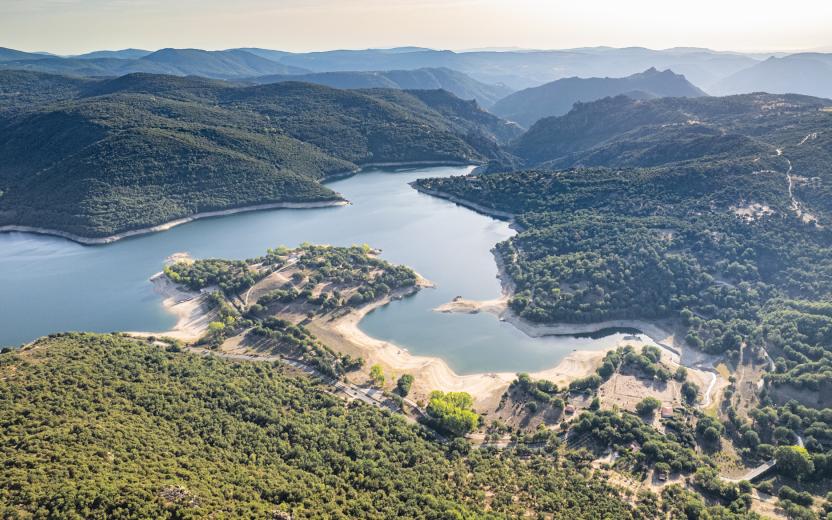 Veduta aerea della zona di Sa Salasa, Gavoi - sentiero T 601C
